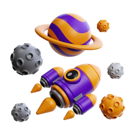 Vuelo espacial  3D Icon