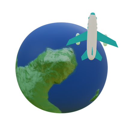 Vuelo internacional  3D Icon