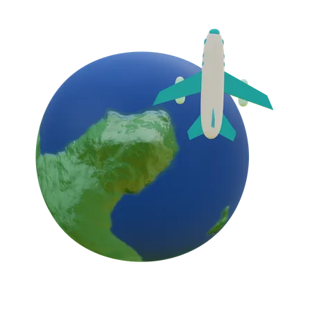 Vuelo internacional  3D Icon