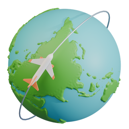 Vuelo internacional  3D Icon