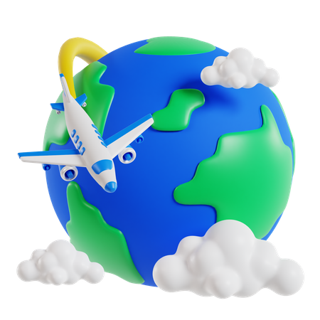 Vuelo internacional  3D Icon