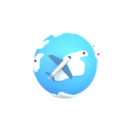 Vuelo internacional  3D Icon
