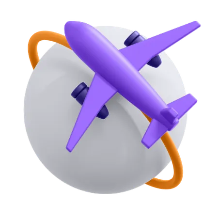 Vuelo mundial  3D Icon