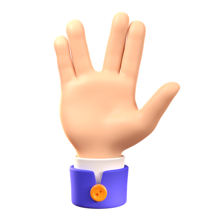 Geste de la main salut vulcain  3D Icon