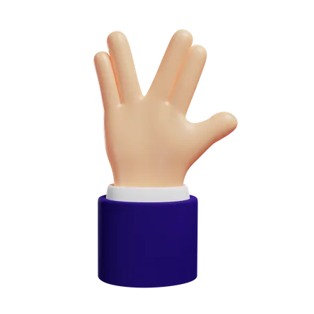 Geste de la main salut vulcain  3D Illustration