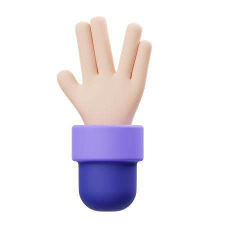 Vulcan Hand Gesture  3D Illustration