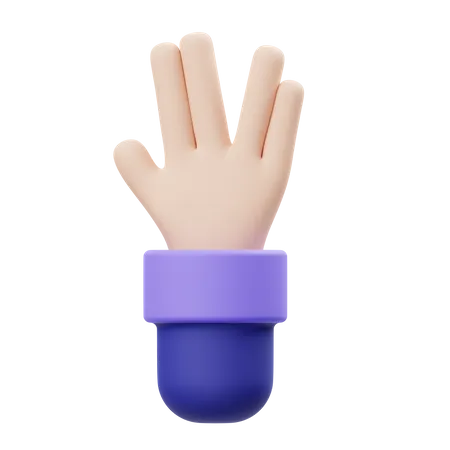 Vulcan Hand Gesture 3D Illustration