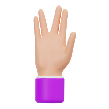 Vulcan Salute Hand Gesture  3D Icon