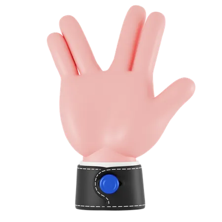 Vulcan Salute Hand Gesture  3D Icon