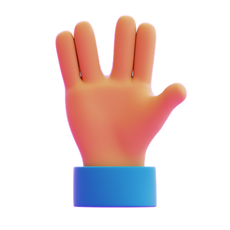 Vulcan Salute Hand Gesture  3D Icon