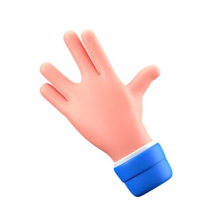 Vulcan Salute Hand Gesture  3D Icon