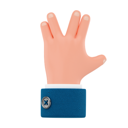 Vulcan Salute Hand Gesture  3D Icon