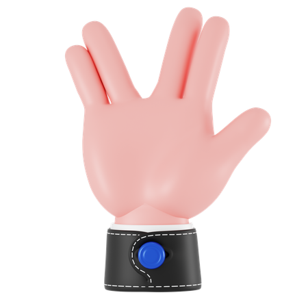 Vulcan Salute Hand Gesture  3D Icon