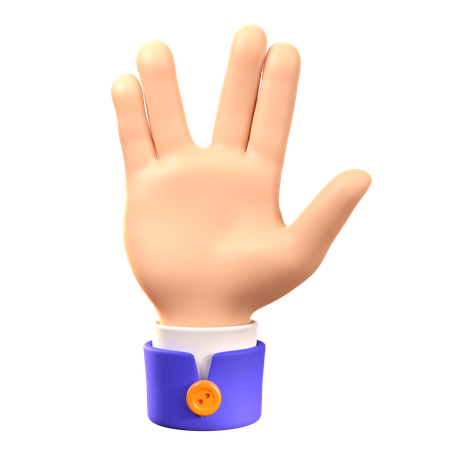 Vulcan Salute Hand Gesture  3D Icon
