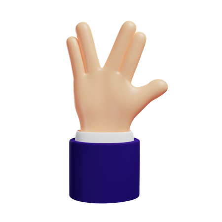 Vulcan salute hand gesture 3D Illustration