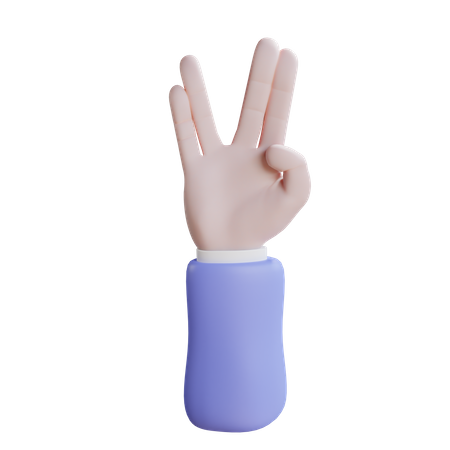 Vulcan salute hand gesture 3D Icon