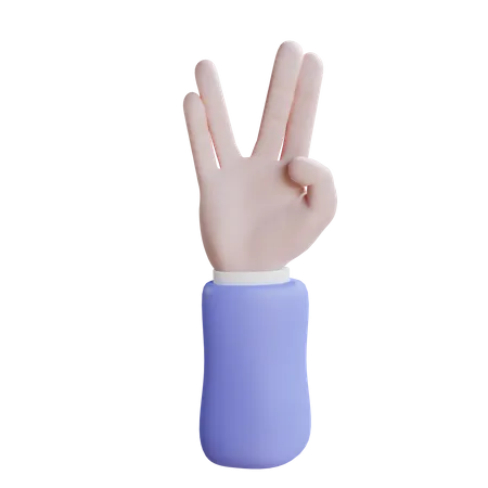 Vulcan salute hand gesture  3D Icon
