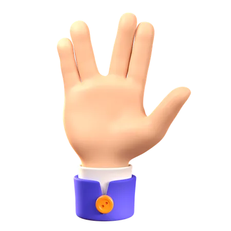 Vulcan Salute Hand Gesture  3D Icon