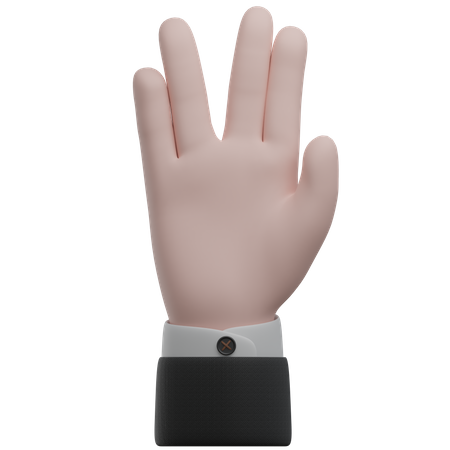 Vulcan Salute Hand Gestures  3D Icon