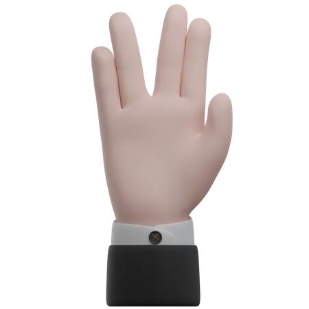 Vulcan Salute Hand Gestures  3D Icon