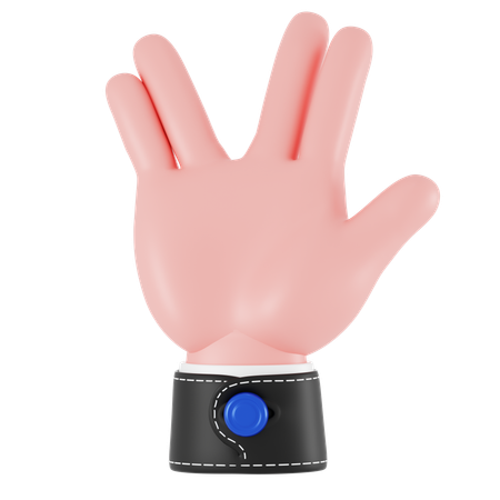 Vulkangruß mit der Hand  3D Icon