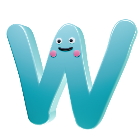 W Alphabet  3D Icon