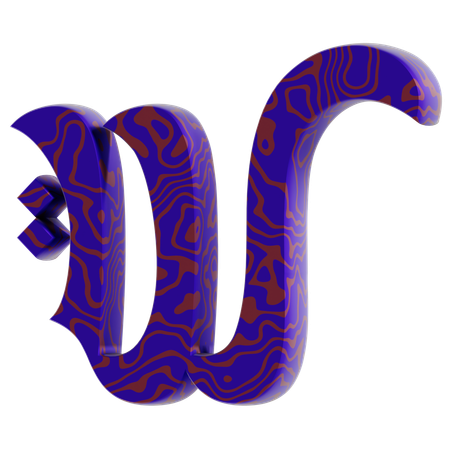 W Alphabet  3D Icon