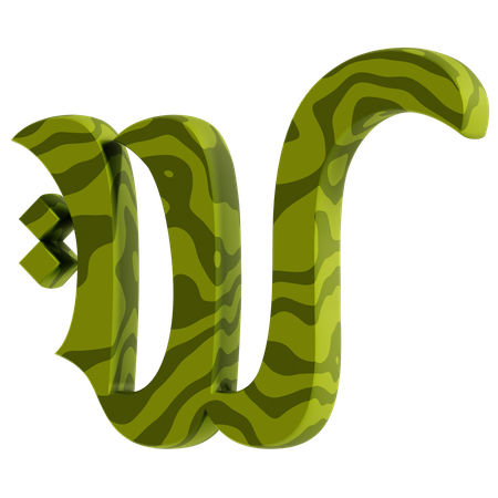 W Alphabet  3D Icon