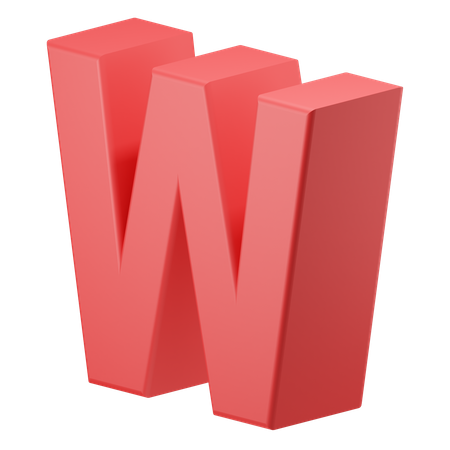 W Alphabet  3D Icon