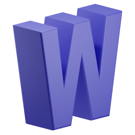 W Alphabet  3D Icon