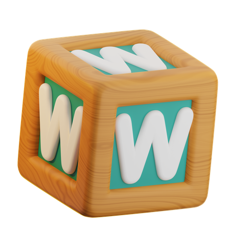 W Cube Block  3D Icon