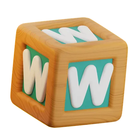 W Cube Block  3D Icon
