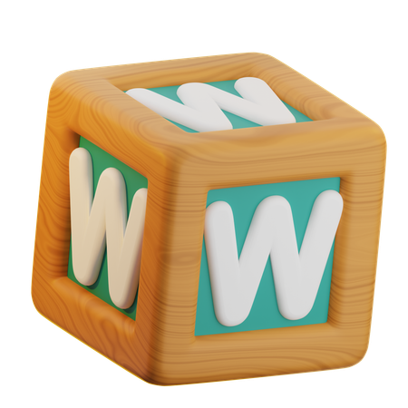W Cube Block  3D Icon