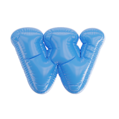 W Inflated  3D Icon