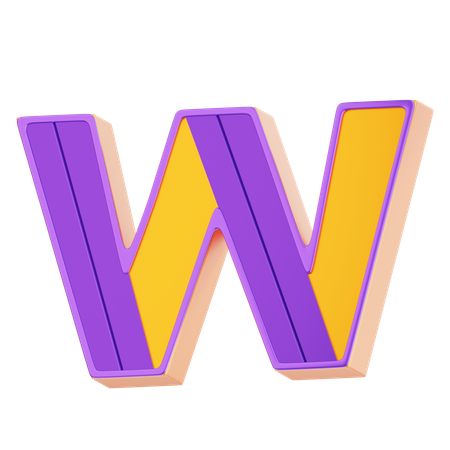 W Letter  3D Icon