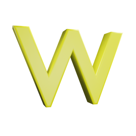 W Letter  3D Icon