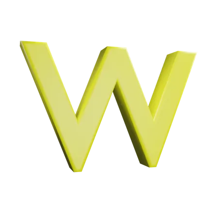 W Letter  3D Icon