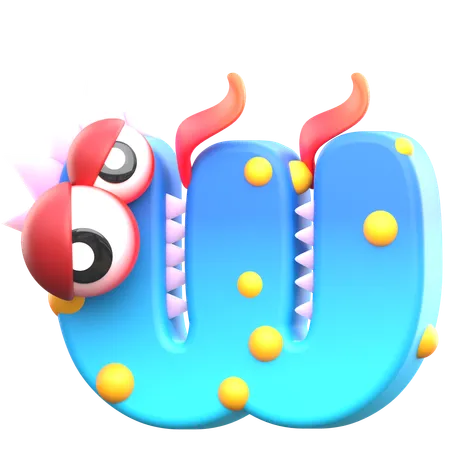 W Monster Alphabet  3D Icon
