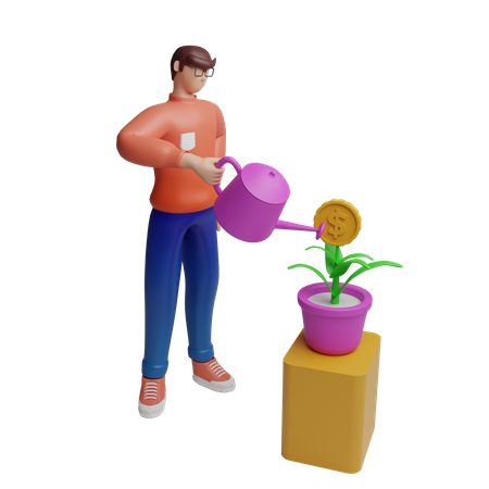 Wachsendes Investitionsgeld  3D Icon
