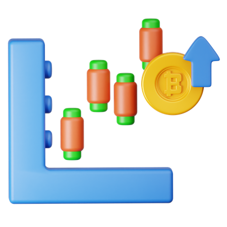 Wachstum des Bitcoin-Handels  3D Icon