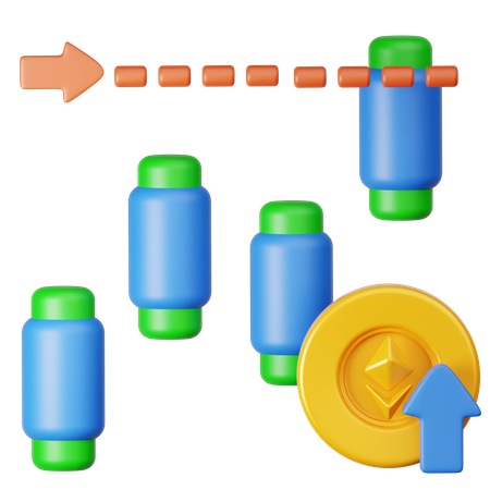 Wachstum des Ethereum-Handels  3D Icon