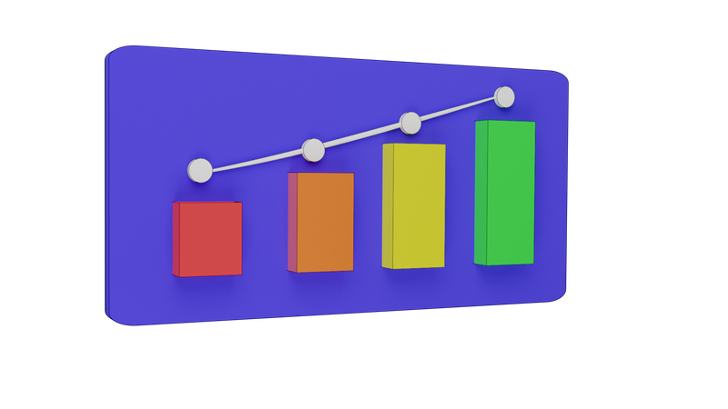 Wachstumsdiagramm  3D Illustration