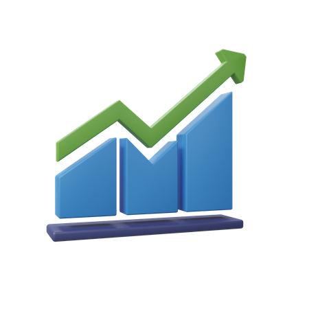 Wachstum Diagramm  3D Illustration