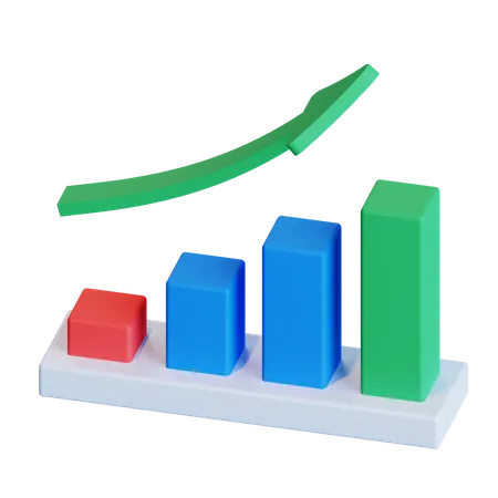 Wachstumsdiagramm mit Aufwärtspfeil  3D Icon