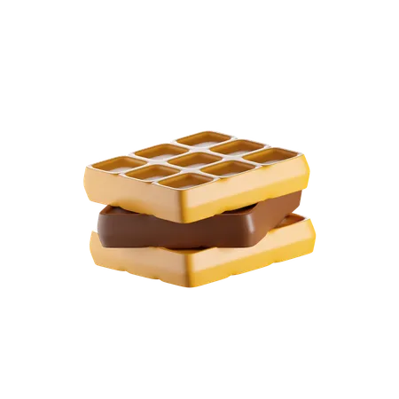 Wafel Chocolate 3 D Render Isolated Images 3D Icon