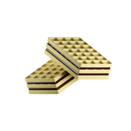 Wafer Chocolate 3 D Render Isolated Images 3D Icon