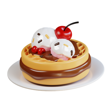 Waffelschale Eis  3D Icon