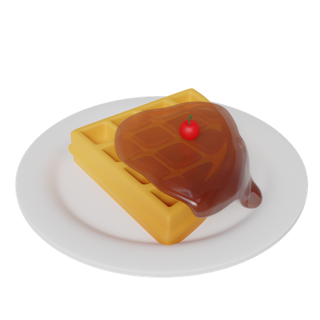 Stück Waffel  3D Icon