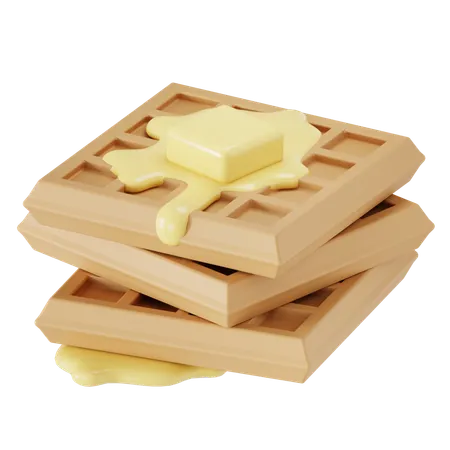Waffle With Butter 3D Icon