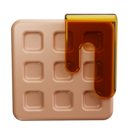 Waffle com calda  3D Icon